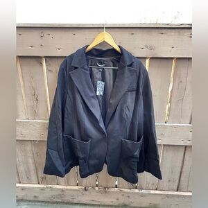 torrid Black Relaxed Blazer with Patch Pockets